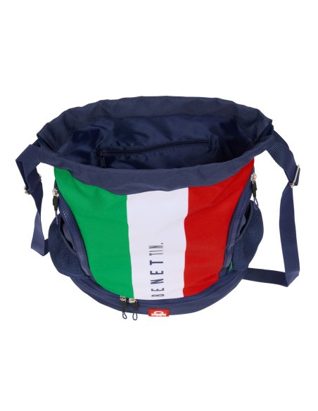 Sac à dos serré par des ficelles Benetton Flag Blue marine 35 x 40 x 1 cm