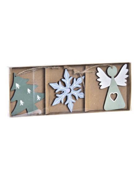Ensemble Décorations de Noël DKD Home Decor Bois MDF (21 x 8 x 1,5 cm)