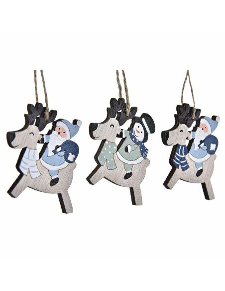 Ensemble Décorations de Noël DKD Home Decor Renne Bois MDF (21 x 8 x 1,5 cm) (8 cm)