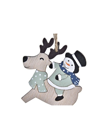Ensemble Décorations de Noël DKD Home Decor Renne Bois MDF (21 x 8 x 1,5 cm) (8 cm)