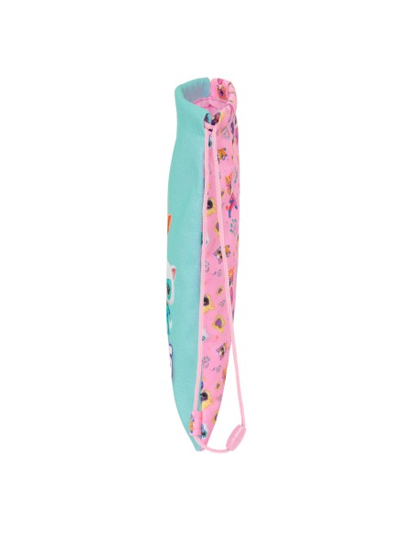 Sac à dos serré par des ficelles SuperKitties Rose Turquoise 26 x 34 x 1 cm