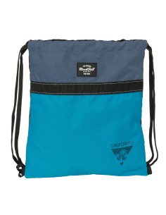 Sac à dos serré par des ficelles BlackFit8 California Bleu Noir 35 x 40 x 1 cm