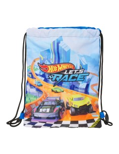 Sac à dos serré par des ficelles Hot Wheels Let's race Bleu Noir 26 x 34 x 1 cm