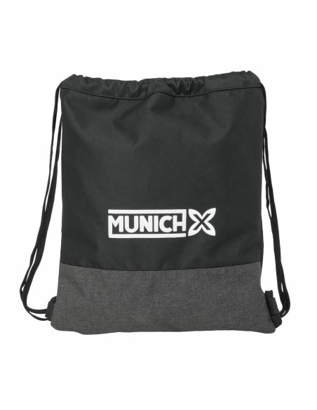 Sac à dos serré par des ficelles Munich Topo Noir 35 x 40 x 1 cm