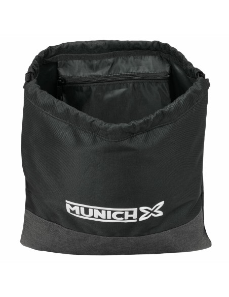 Sac à dos serré par des ficelles Munich Topo Noir 35 x 40 x 1 cm