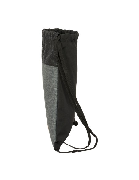 Sac à dos serré par des ficelles BlackFit8 Old school Noir Gris 35 x 40 x 1 cm