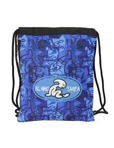 Sac à dos serré par des ficelles El Niño Roller Bleu Noir 35 x 40 x 1 cm