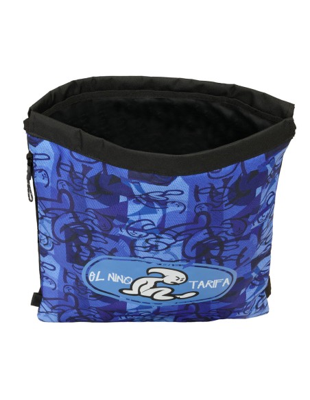 Sac à dos serré par des ficelles El Niño Roller Bleu Noir 35 x 40 x 1 cm