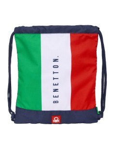 Sac à dos serré par des ficelles Benetton Flag Blue marine 35 x 40 x 1 cm