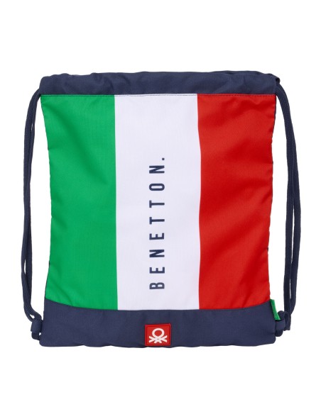 Sac à dos serré par des ficelles Benetton Flag Blue marine 35 x 40 x 1 cm