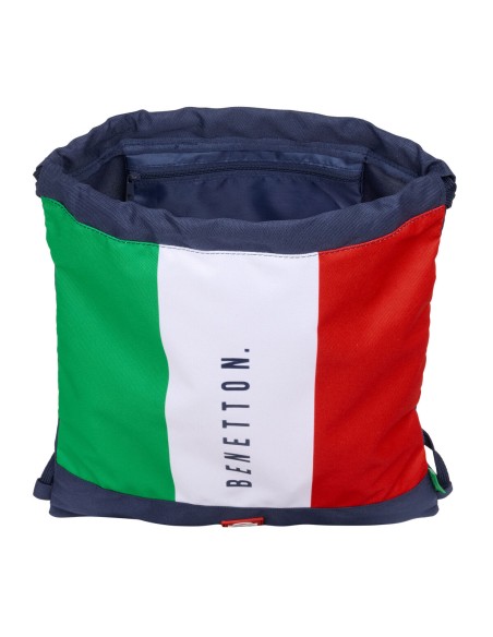 Sac à dos serré par des ficelles Benetton Flag Blue marine 35 x 40 x 1 cm