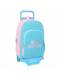 Cartable à roulettes Benetton Unique Rose Turquoise 30 x 46 x 14 cm