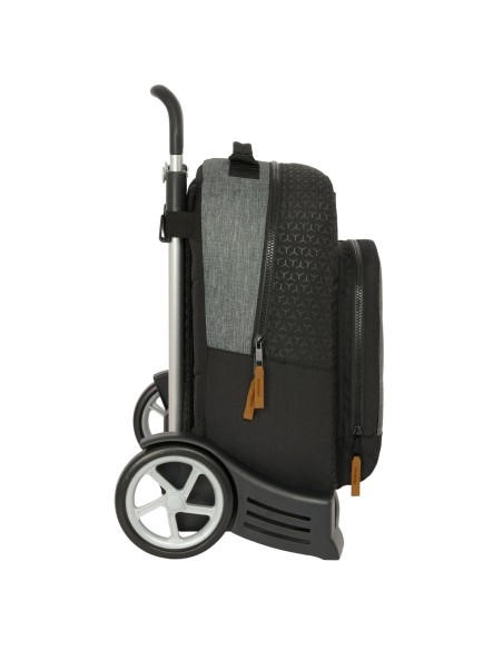 Cartable à roulettes BlackFit8 Old school Noir Gris 32 x 42 x 15 cm