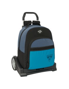 Cartable à roulettes BlackFit8 California Bleu Noir 32 x 42 x 15 cm