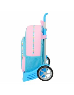 Cartable à roulettes Benetton Unique Rose Turquoise 30 x 46 x 14 cm 2