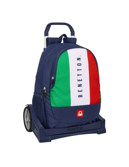 Cartable à roulettes Benetton Flag Blue marine 32 x 44 x 16 cm