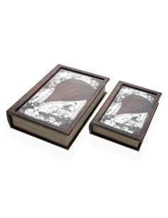 Boîte Décorative Versa Toile Bois MDF Globe terrestre 2