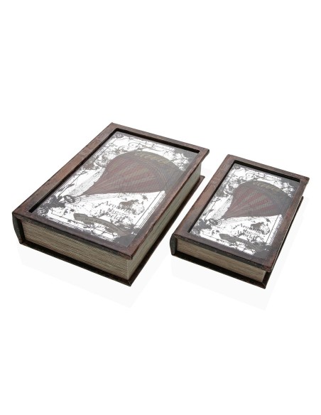 Boîte Décorative Versa Toile Bois MDF Globe terrestre