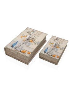 Boîte Décorative Versa Toile Bois MDF Arbre 2