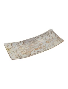 Centre de Table Versa Marron Fleurs 16 x 4,5 x 38,5 cm 2
