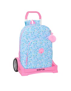 Cartable à roulettes Vicky Martín Berrocal Paraíso Bleu Rose 30 x 46 x 14 cm
