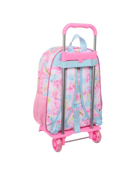 Cartable à roulettes Barbie Painterly Rose Bleu ciel 33 x 42 x 14 cm