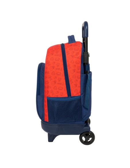 Cartable à roulettes Super Mario Trick Rouge Bleu foncé 33 x 45 x 22 cm