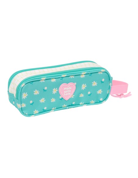 Trousse Fourre-Tout Double Peppa Pig Pretty flowers Jaune Menthe 21 x 8 x 6 cm