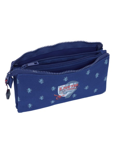 Trousse Fourre-Tout Triple Harry Potter Captain Blue marine 22 x 12 x 3 cm