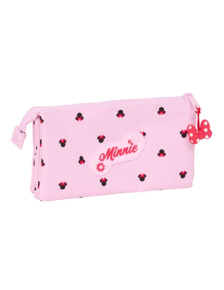 Trousse Fourre-Tout Triple Minnie Mouse Naive Rose 22 x 12 x 3 cm