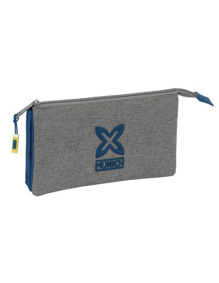 Trousse Fourre-Tout Triple Munich Street Bleu Gris 22 x 12 x 3 cm