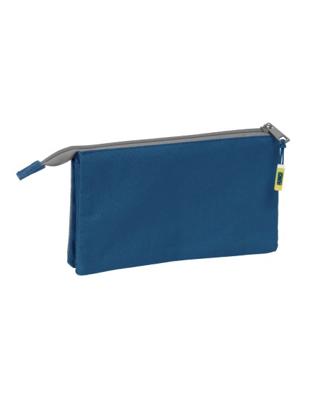 Trousse Fourre-Tout Triple Munich Street Bleu Gris 22 x 12 x 3 cm