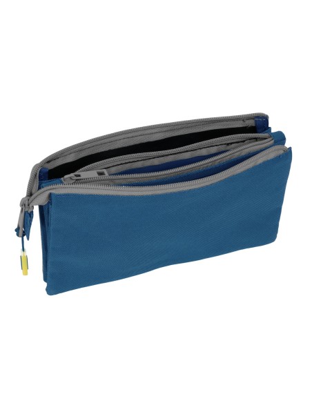 Trousse Fourre-Tout Triple Munich Street Bleu Gris 22 x 12 x 3 cm