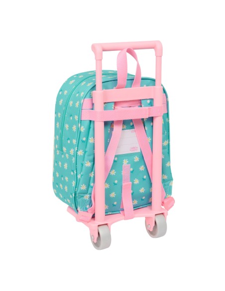 Cartable à roulettes Peppa Pig Pretty flowers Jaune Menthe 22 x 27 x 10 cm