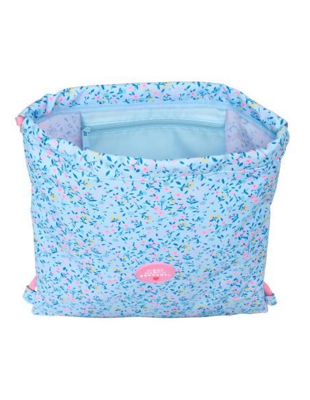 Sac à dos serré par des ficelles Vicky Martín Berrocal Paraíso Bleu Rose 35 x 40 x 1 cm