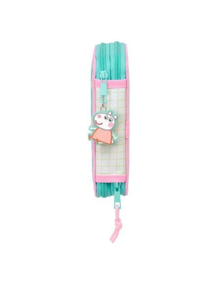 Trousse Scolaire avec Accessoires Peppa Pig Pretty flowers Jaune Menthe 12.5 x 19.5 x 4 cm 29 Pièces