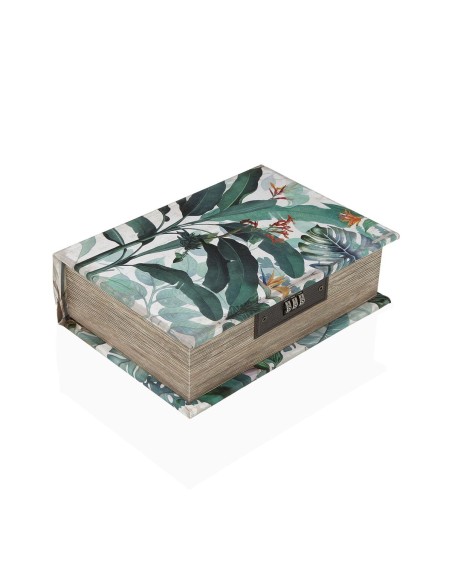 Boîte à bijoux Versa Toile Bois MDF 7 x 22 x 16 cm Tropical