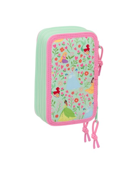 Trousse Scolaire avec Accessoires Disney Princess Bloom Rose Aigue marine 12,5 x 19,5 x 5,5 cm 37 Pièces
