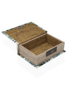 Boîte à bijoux Versa Toile Bois MDF 7 x 22 x 16 cm Tropical 2