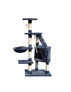 Arbre à chat Gloria Sinu Gris Polyester Bois Papier Plastique Sisal 7,5 cm 55 x 40 x 120 cm
