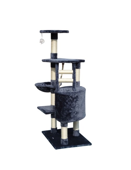 Arbre à chat Gloria Sinu Gris Polyester Bois Papier Plastique Sisal 7,5 cm 55 x 40 x 120 cm