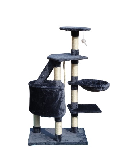 Arbre à chat Gloria Sinu Gris Polyester Bois Papier Plastique Sisal 7,5 cm 55 x 40 x 120 cm