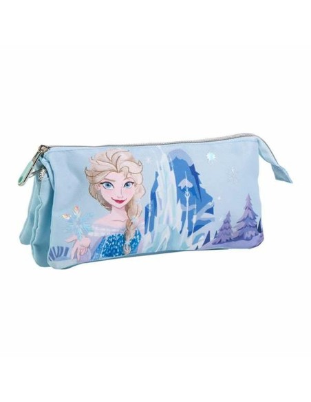 Trousse Fourre-Tout Triple Frozen Bleu clair Light Blue 2,2 x 1,1 x 22,5 cm
