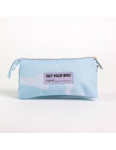 Trousse Fourre-Tout Triple Frozen Bleu clair Light Blue 2,2 x 1,1 x 22,5 cm 2