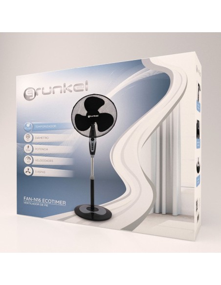 Ventilateur sur Pied Grunkel FAN-N16 ECOTIMER Noir 50 W