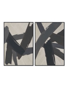 Cadre Home ESPRIT Marron Noir Beige Abstrait Moderne 83 x 4,5 x 123 cm (2 Unités)