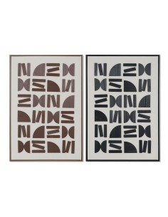 Cadre Home ESPRIT Marron Noir Beige Abstrait Moderne 63 x 3,8 x 93 cm (2 Unités)