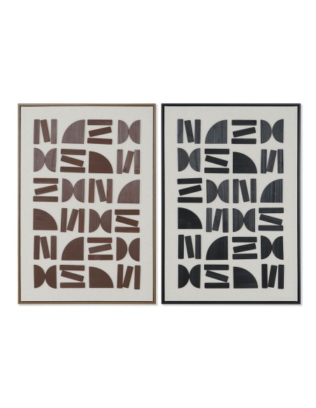 Cadre Home ESPRIT Marron Noir Beige Abstrait Moderne 63 x 3,8 x 93 cm (2 Unités)