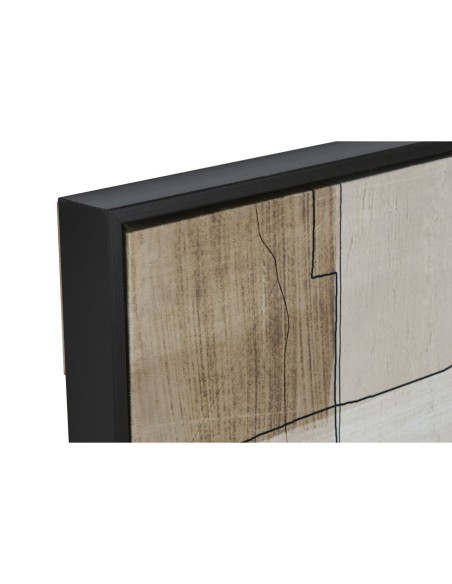 Cadre Home ESPRIT Noir Beige Abstrait Urbaine 83 x 4 x 123 cm (2 Unités)