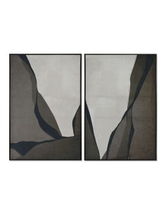 Cadre Home ESPRIT Noir Vert Abstrait Urbaine 83 x 3,8 x 123 cm (2 Unités)